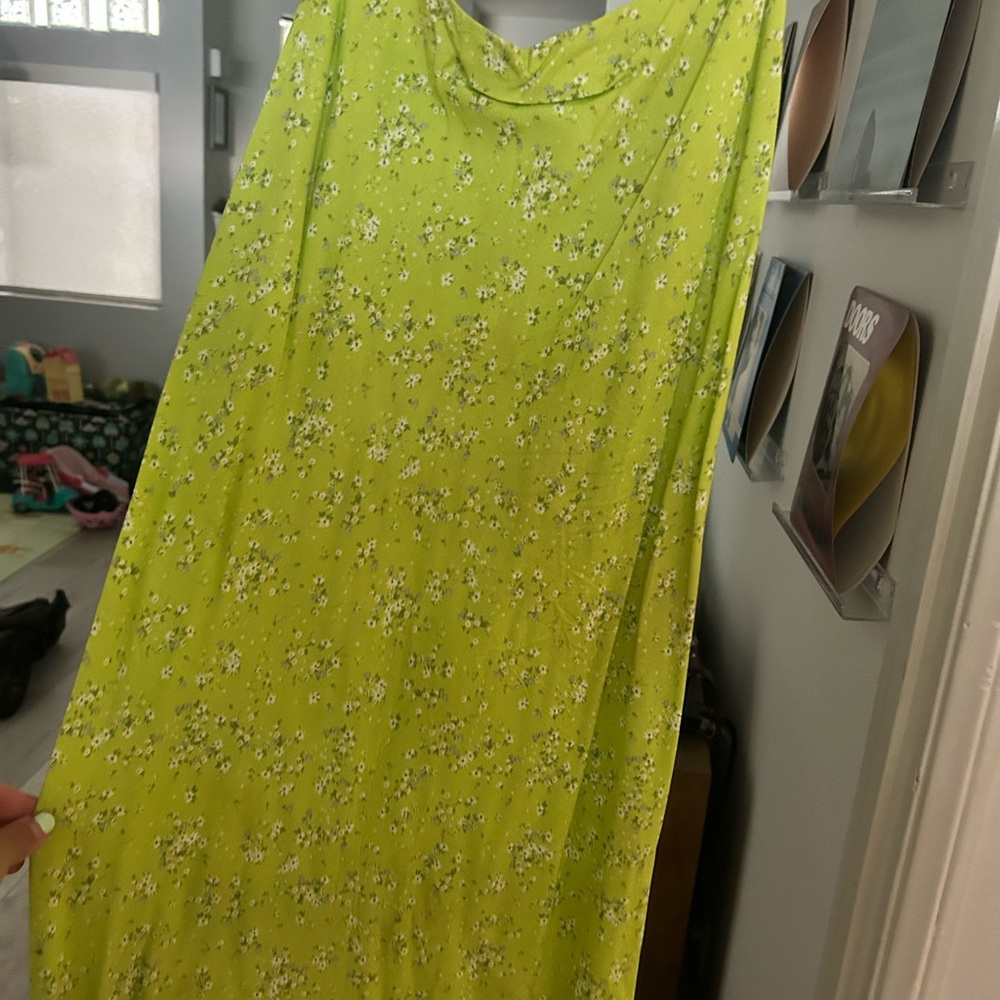 RVCA Lime Green Floral Dress